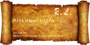Rittinger Lilla névjegykártya